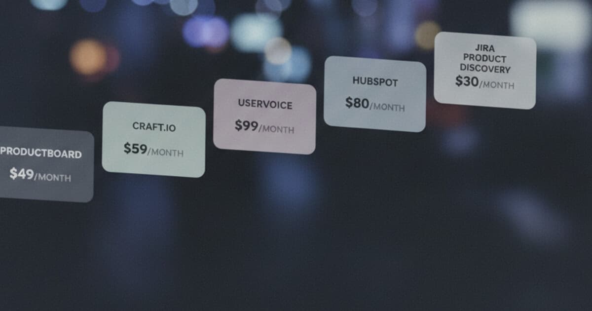 Five feature request tools compared with pricing labels for indie hackers
